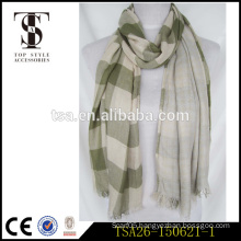 high quality new style low price checked double-side viscose scarf lady timeless scarf factory china supplier